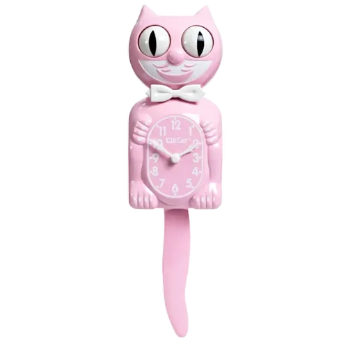 Bubblegum Pink Kit-Cat Klock with moving eyes and wagging tail