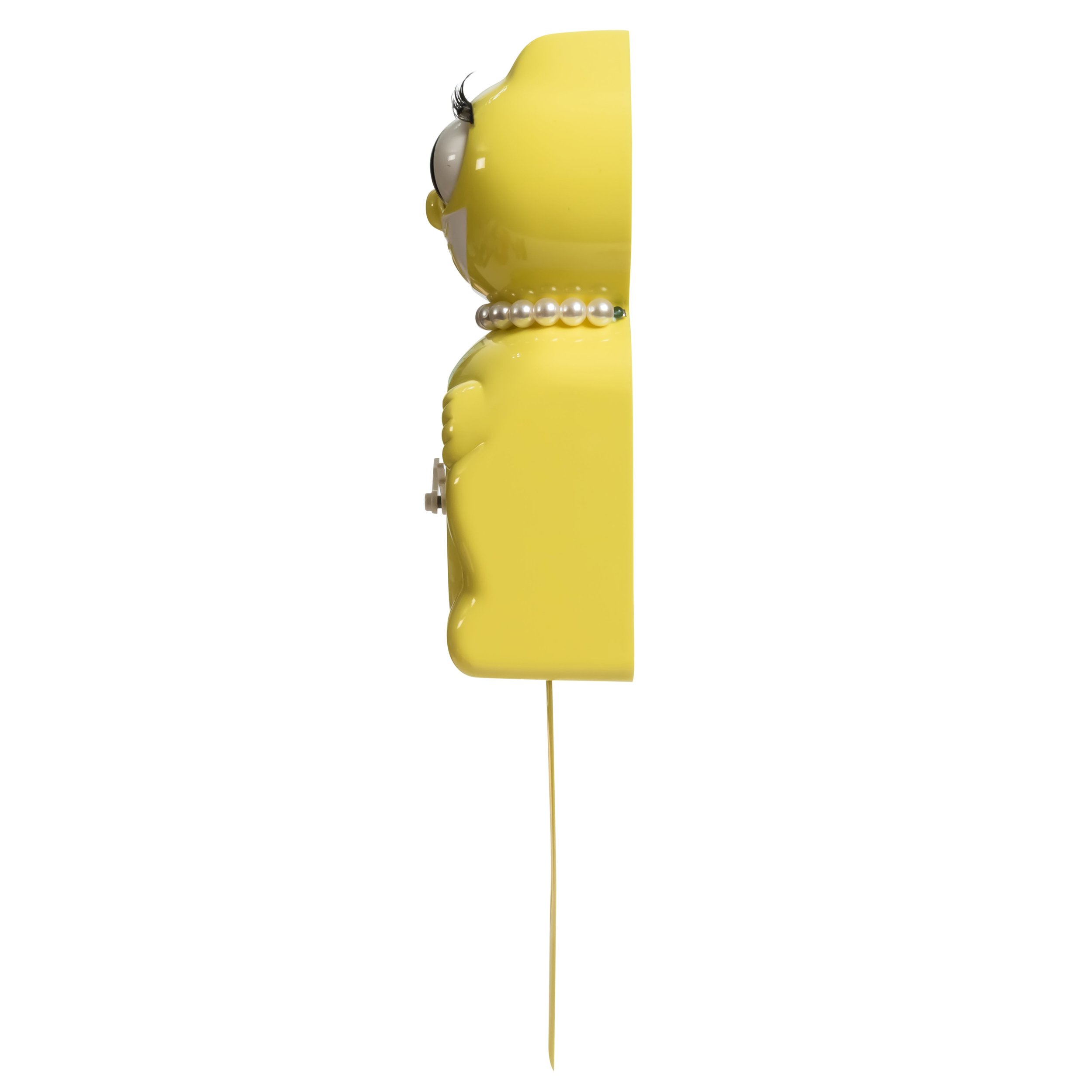 Spring Daffodil Yellow Kit-Cat Klock in bright yellow with moving eyes and wagging tail, available at Goosebump Hong Kong.