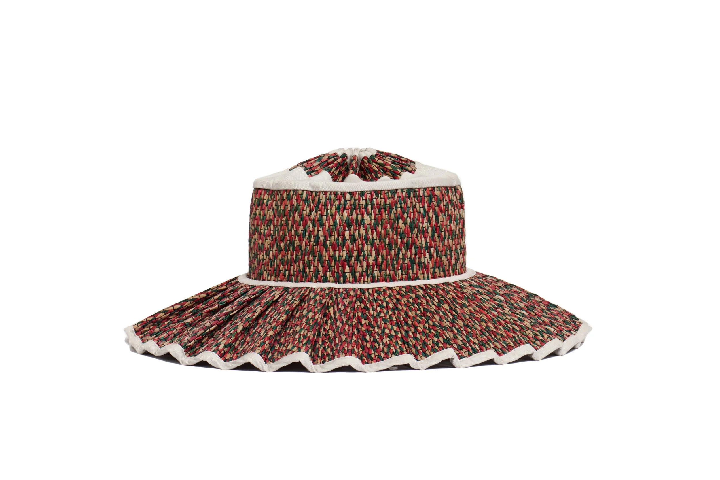 Nomad Island Capri Hat – handwoven palm leaf foldable sun hat with wide brim in neutral tones, available at Goosebump Hong Kong.