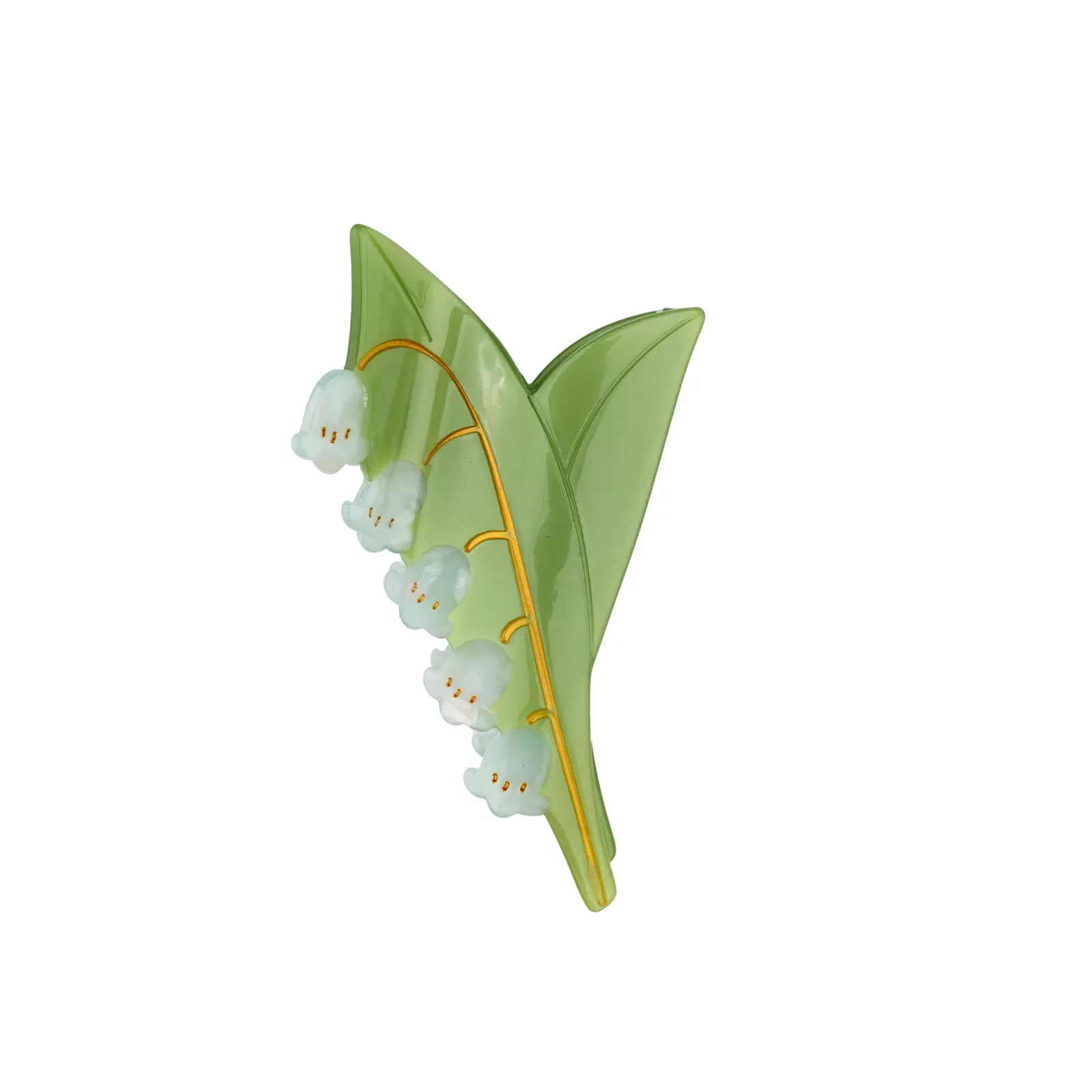Coucou Suzette Lily of the Valley Hair Claw in glossy cellulose acetate, a delicate French flower hair accessory curated by Goosebump.