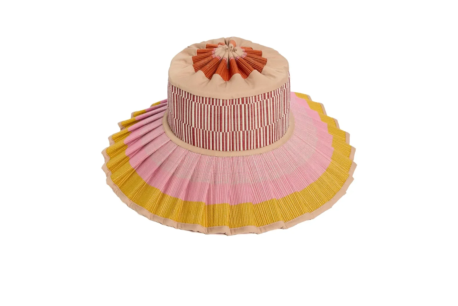 Angled front view of the Lorna Murray Catalina I Luxe Capri Hat showcasing its handcrafted woven construction and wide brim.