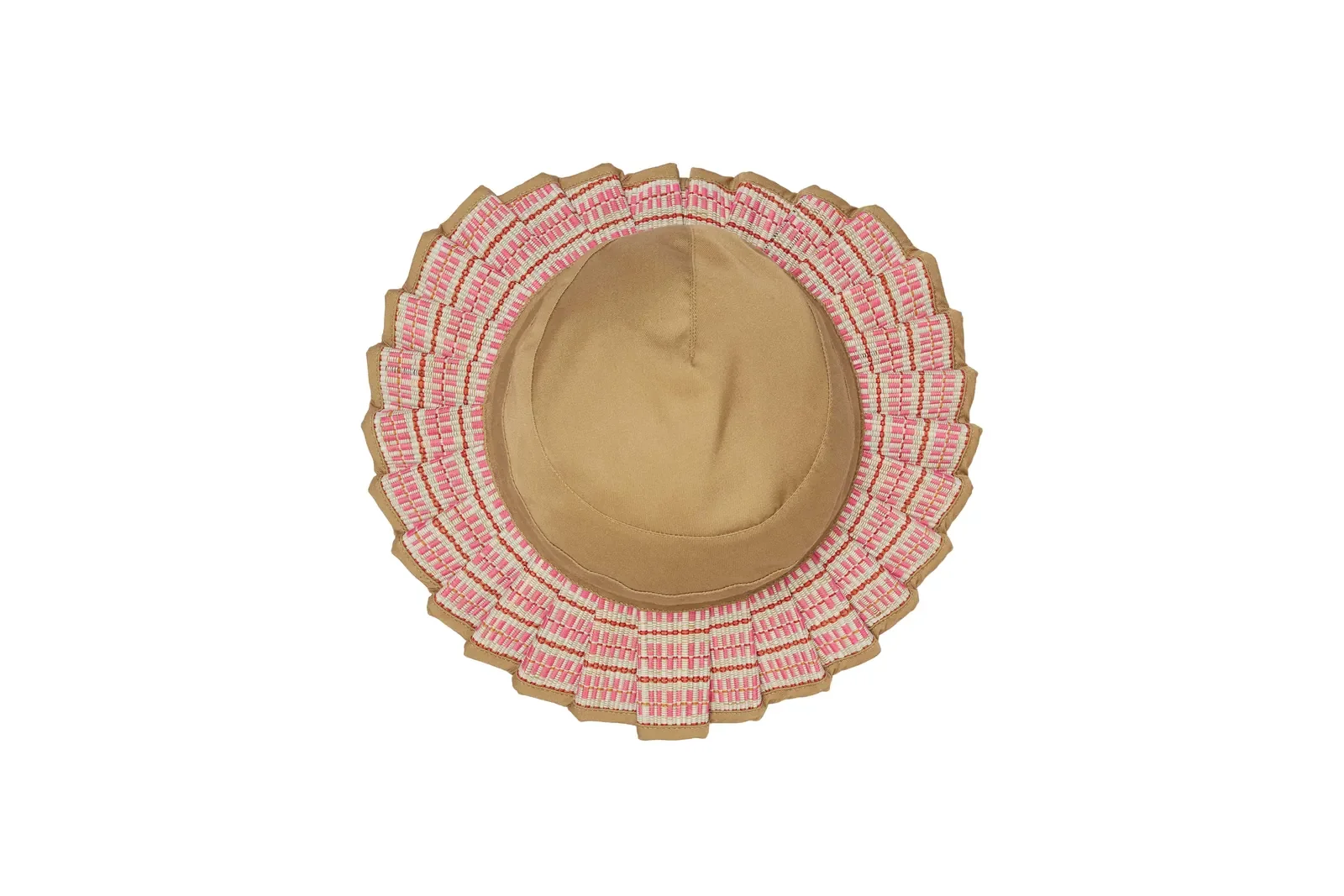 Top view of the Lorna Murray Bari Island Oasis Hat highlighting the circular woven crown and artisan craftsmanship.
