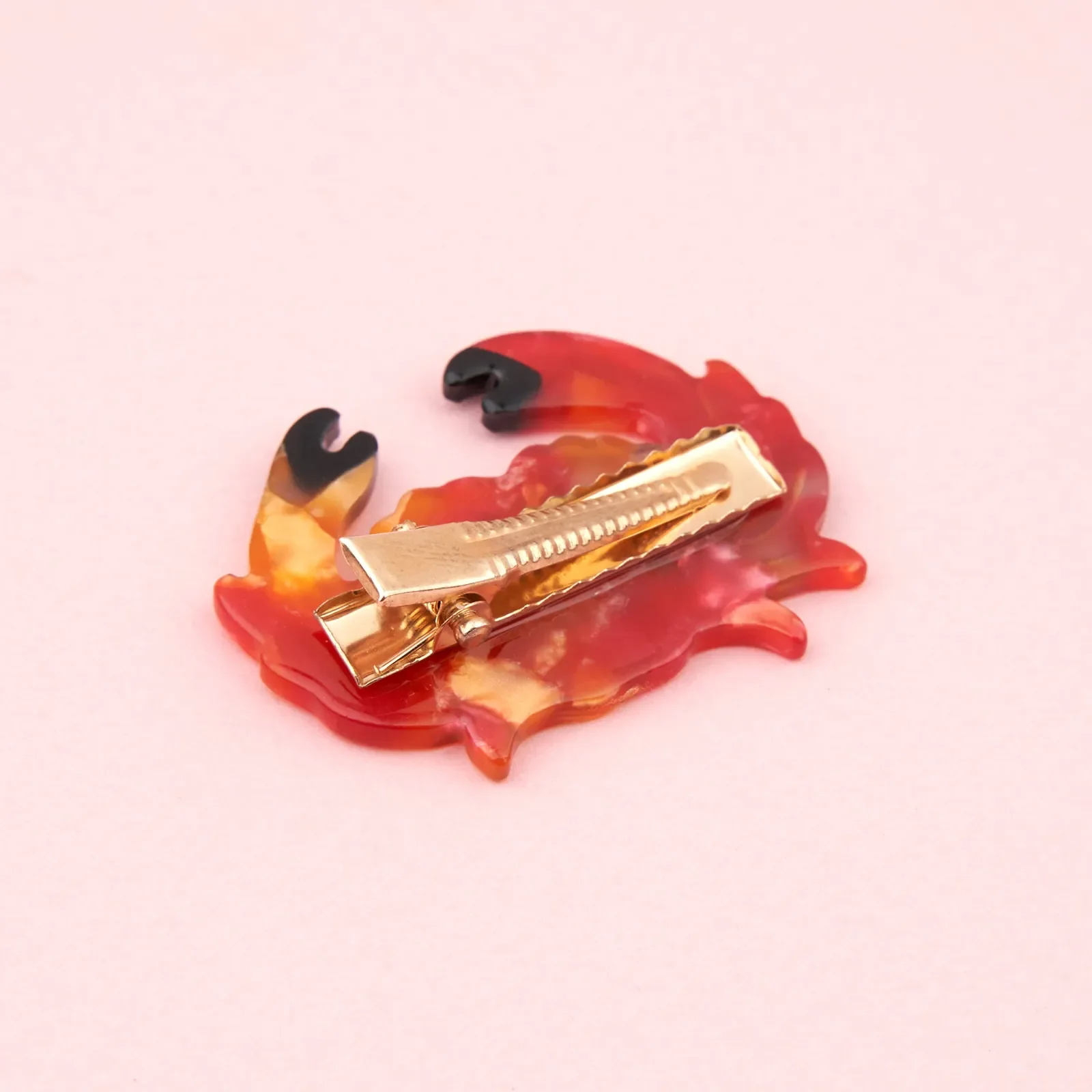 Coucou Suzette Crab Barrette in glossy cellulose acetate, a quirky sea-inspired French hair clip curated by Goosebump.