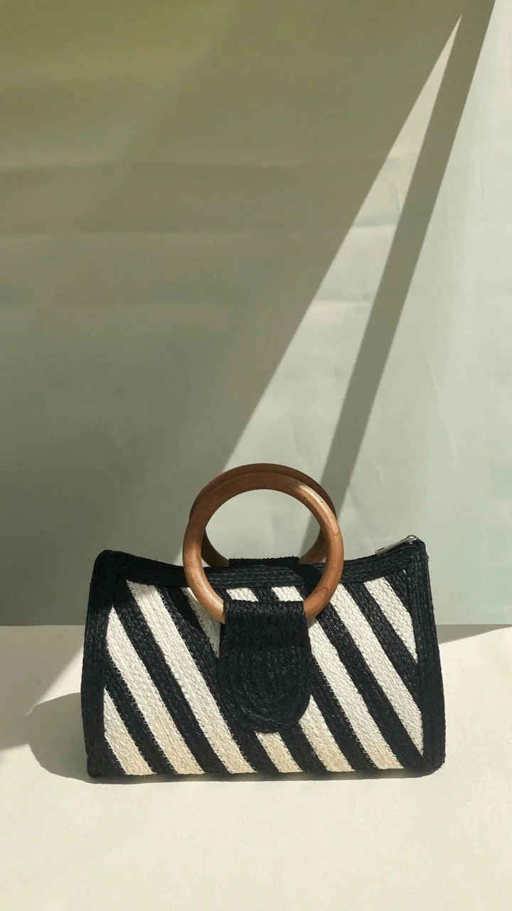 KARNVELA X GOOSEBUMP | Handmade | Classic Stripe Sisal Handbag