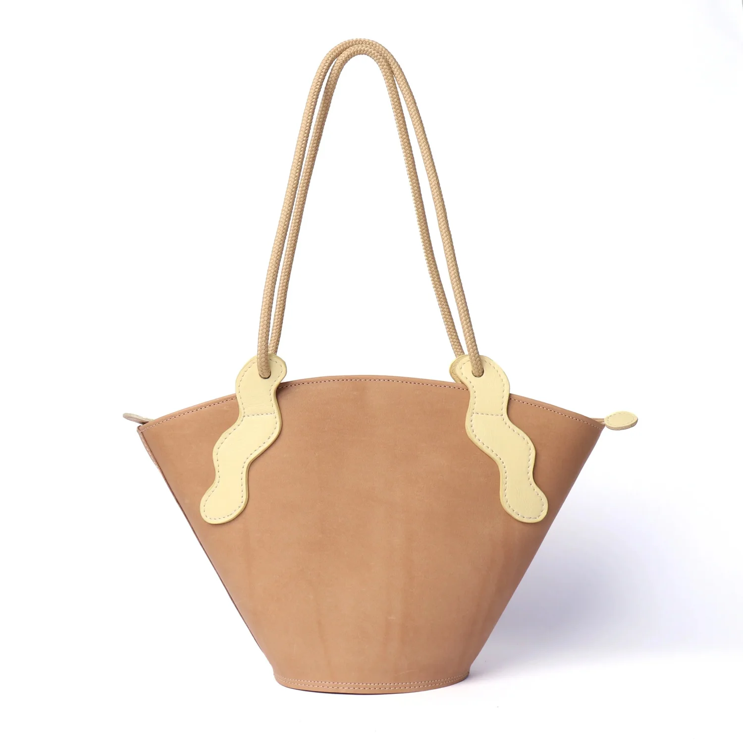 Project Dyad Ripple Tote Tan Butter full-grain leather tote bag