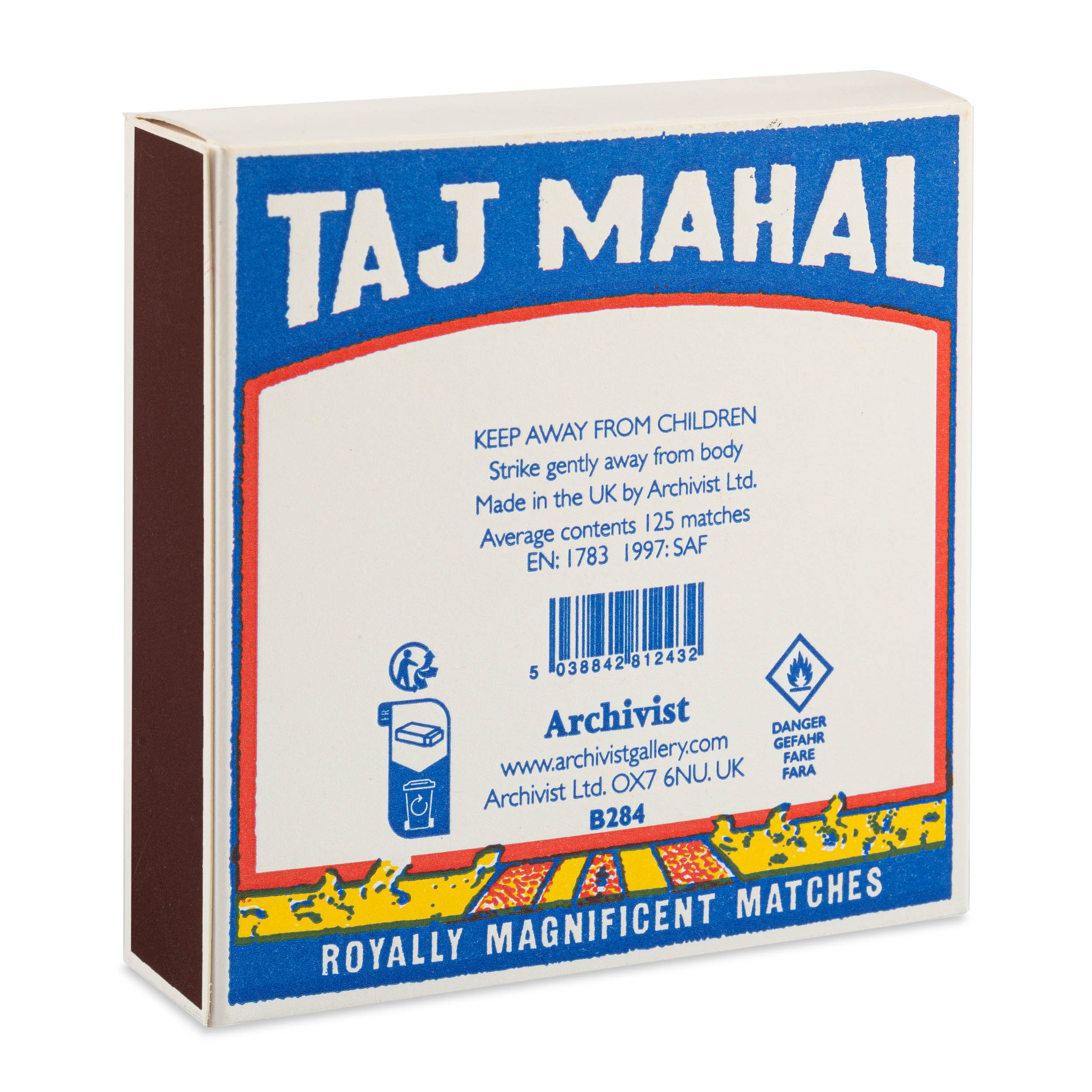 Taj Mahal Matchbox, vintage-inspired design, artistic matchbox available at Goosebump.live in Hong Kong.