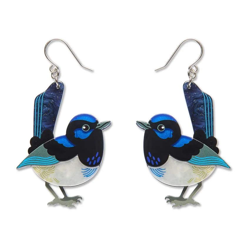 EGEM107 Superb Fairy Wren Drop Earrings-1.JPG