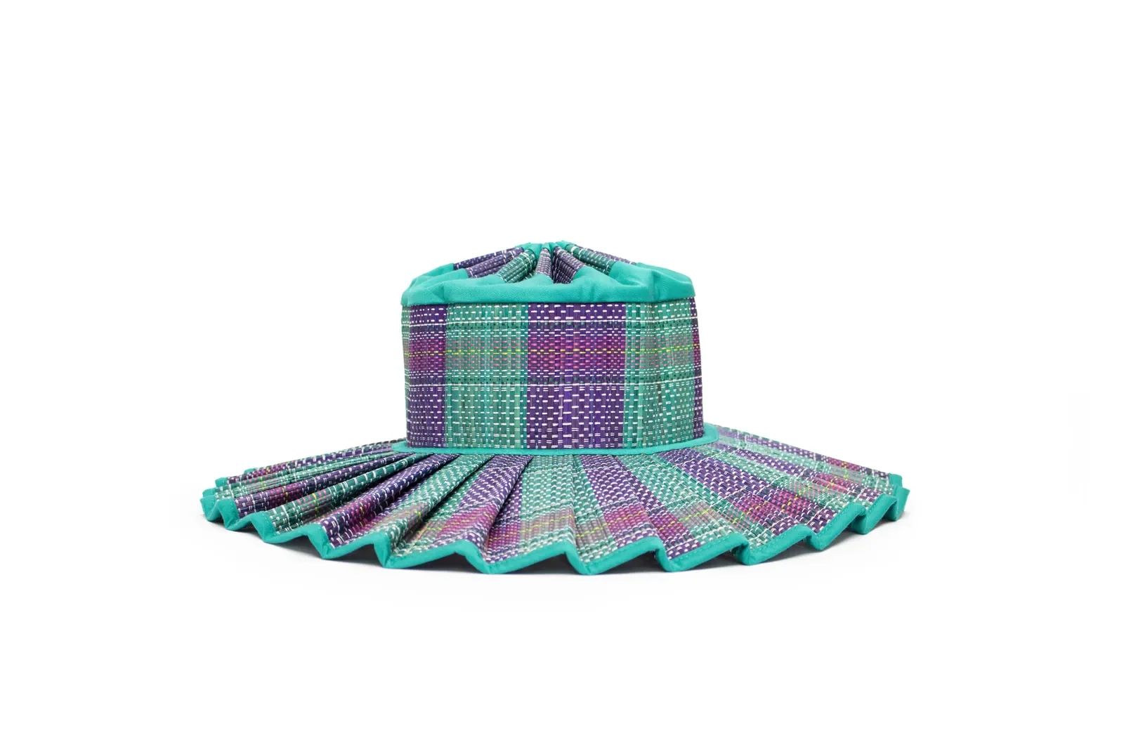 Lorna Murray Mexico Island Capri Hat front view in handwoven natural grass fibres with a wide Maxi brim.