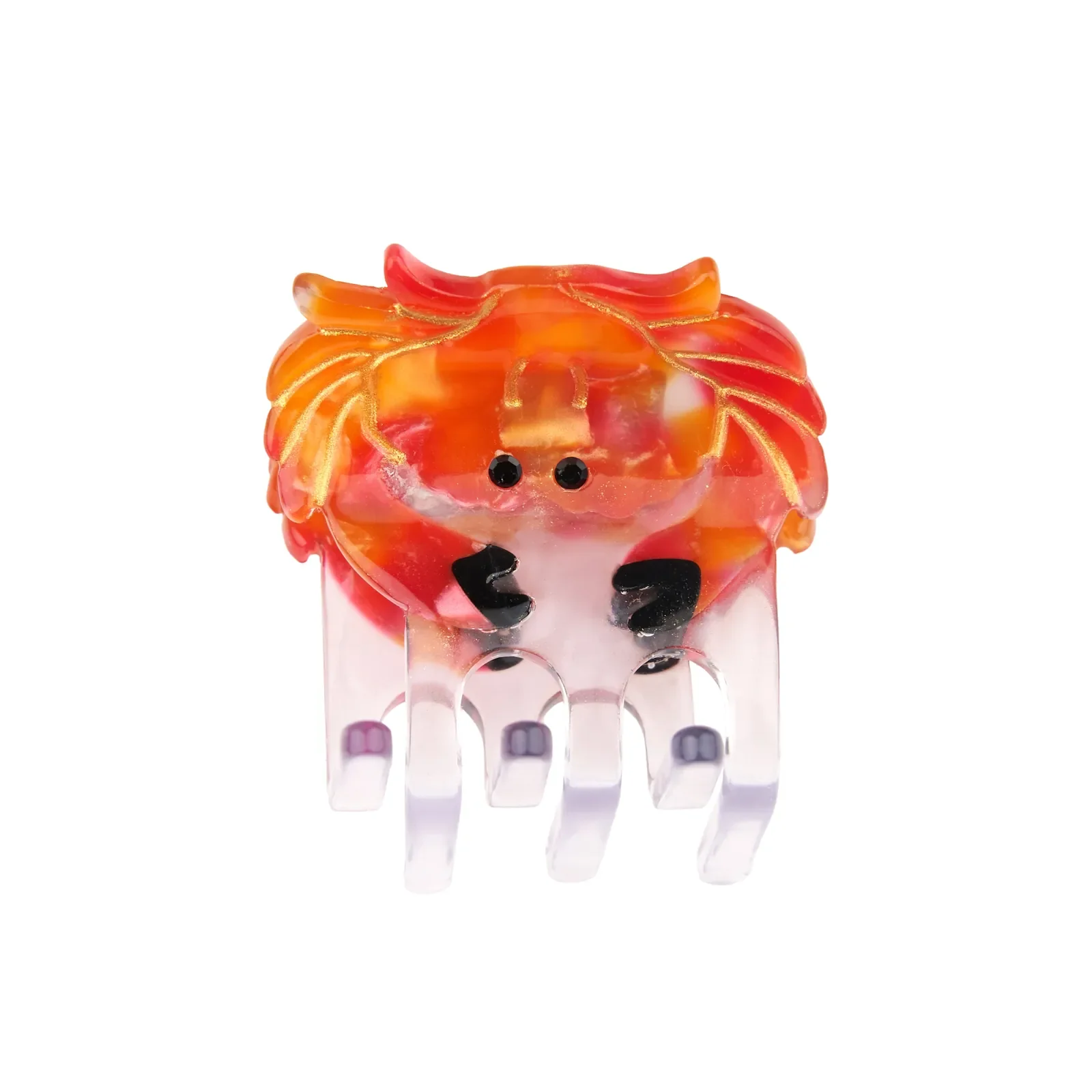 Coucou Suzette Mini Crab Hair Claw in glossy cellulose acetate, a quirky sea-inspired French hair accessory curated by Goosebump.