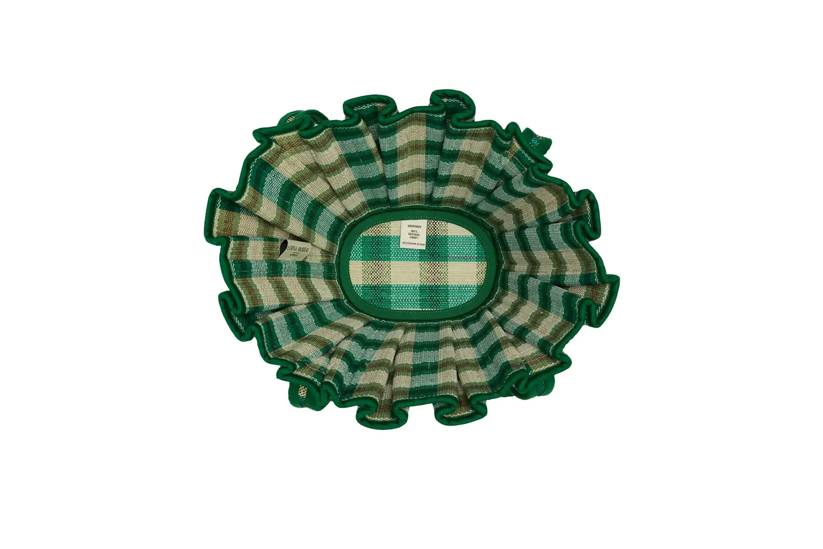 Bottom view of the Lorna Murray Darwin Mini Tropez Tote highlighting the woven base and handcrafted construction.
