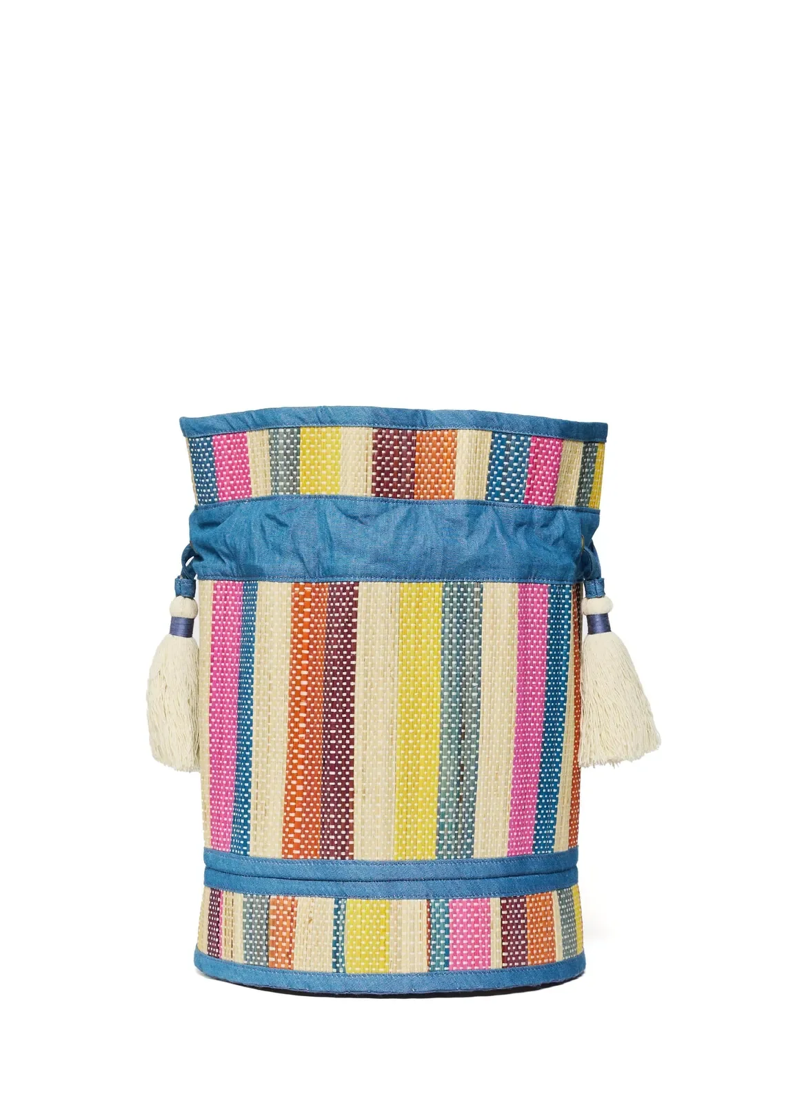 Bottom view of the Lorna Murray Nassau Midi Leisure Tote showing the reinforced woven base and artisan craftsmanship.