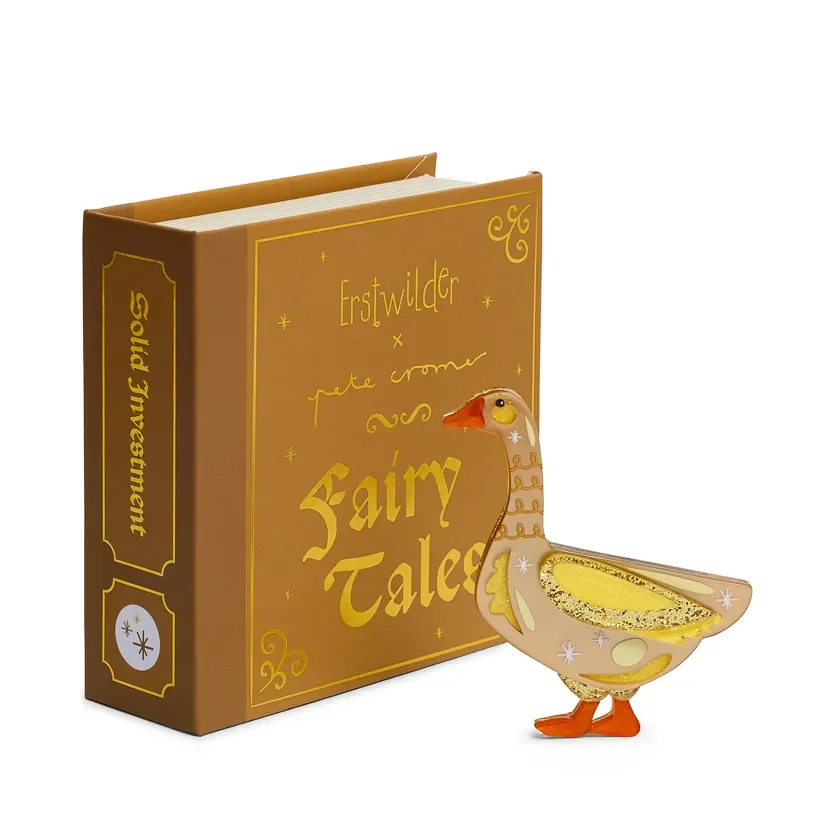 Erstwilder Solid Investment Brooch from the Pete Cromer Fairy Tales Part 2 collection, a colourful golden fairytale resin brooch for thoughtful gifting.