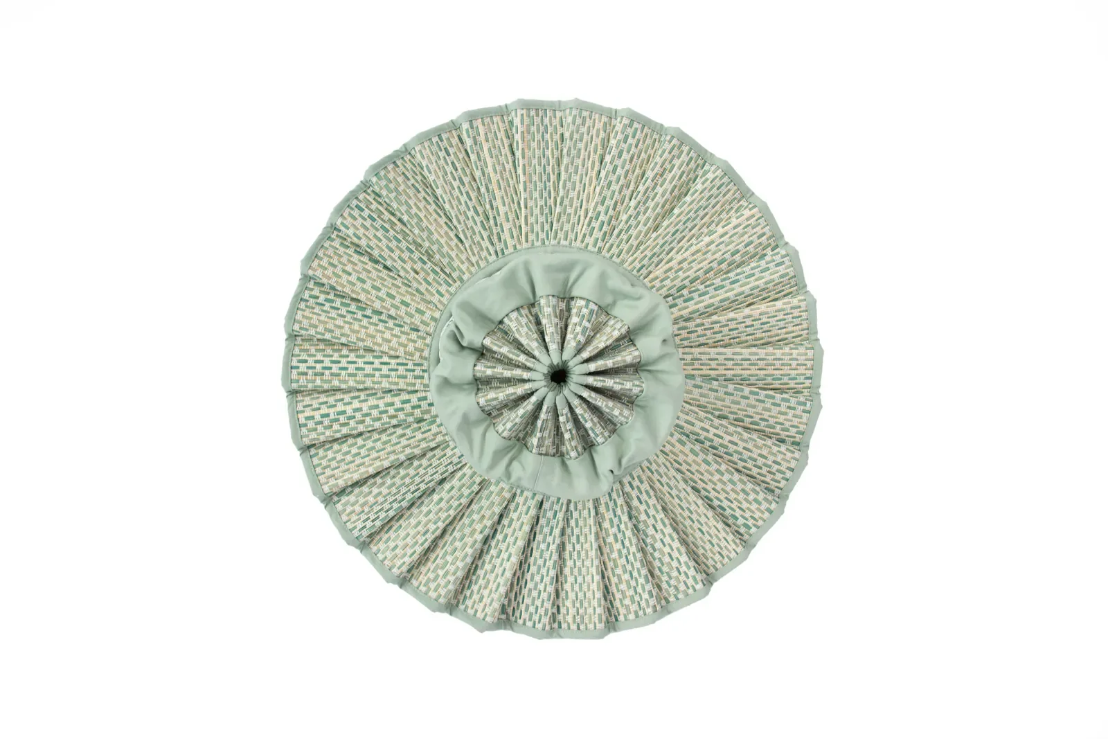 Top view of the Lorna Murray Fiji Capri Hat showing the circular woven crown and artisan craftsmanship.