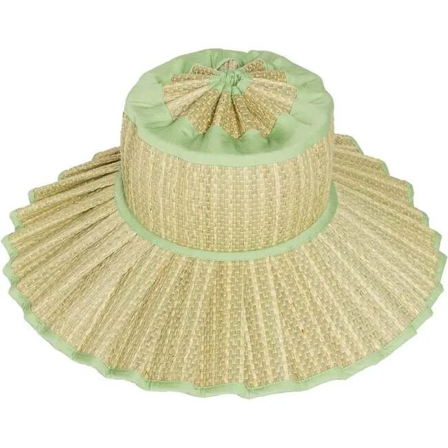 Cape May Island Capri Hat – handwoven foldable sun hat with seaside-green fabric trim, official Lorna Murray retailer Goosebump HK, directly imported from the brand.