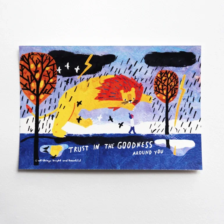 Traveller Goodness illustrated postcard by All Things Bright And Beautiful