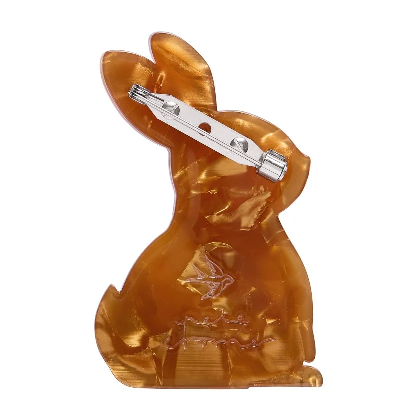 Erstwilder x Pete Cromer Maple the Bunny Brooch featuring a layered bunny design with a sweet, artful Easter-inspired look.