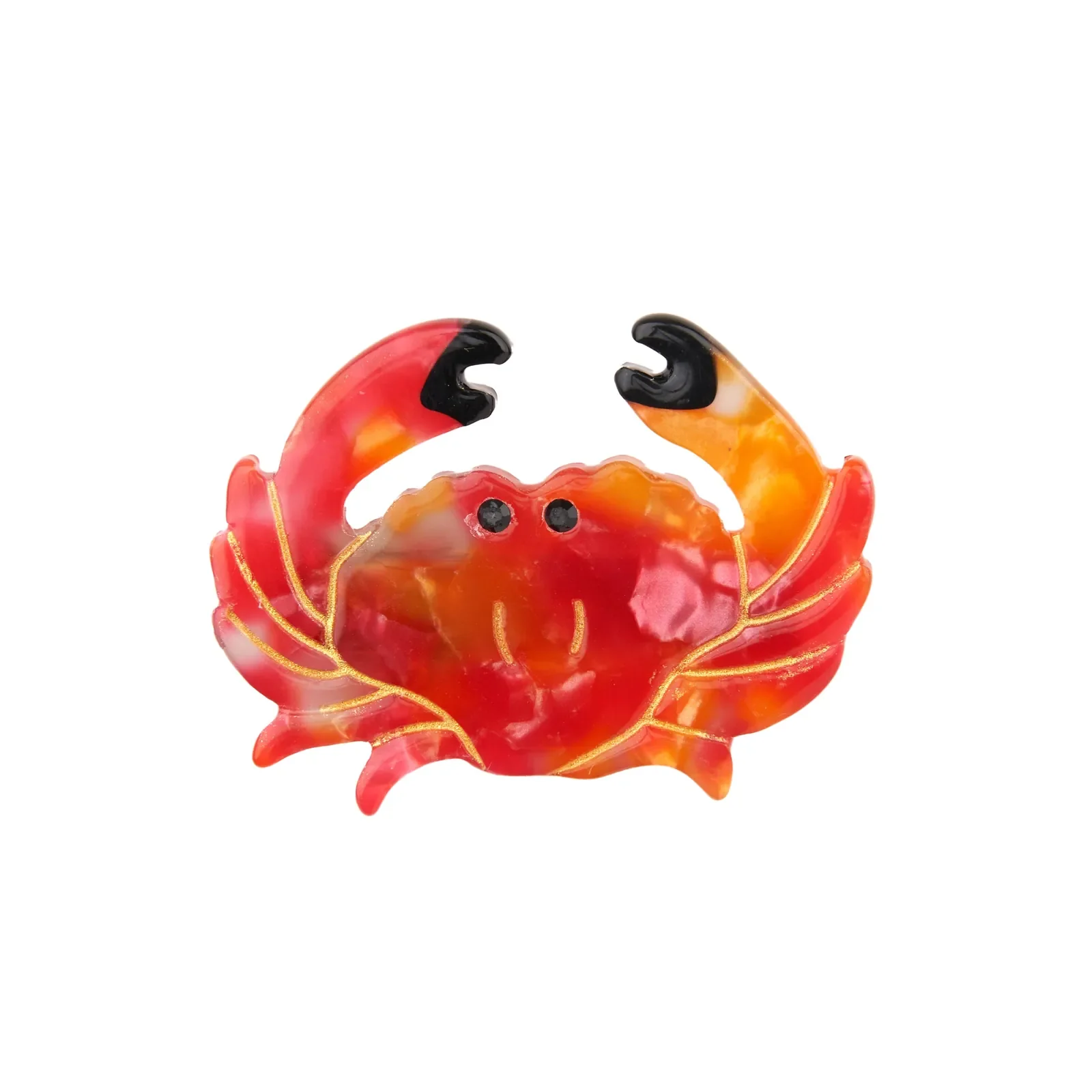 Coucou Suzette Crab Barrette in glossy cellulose acetate, a quirky sea-inspired French hair clip curated by Goosebump.