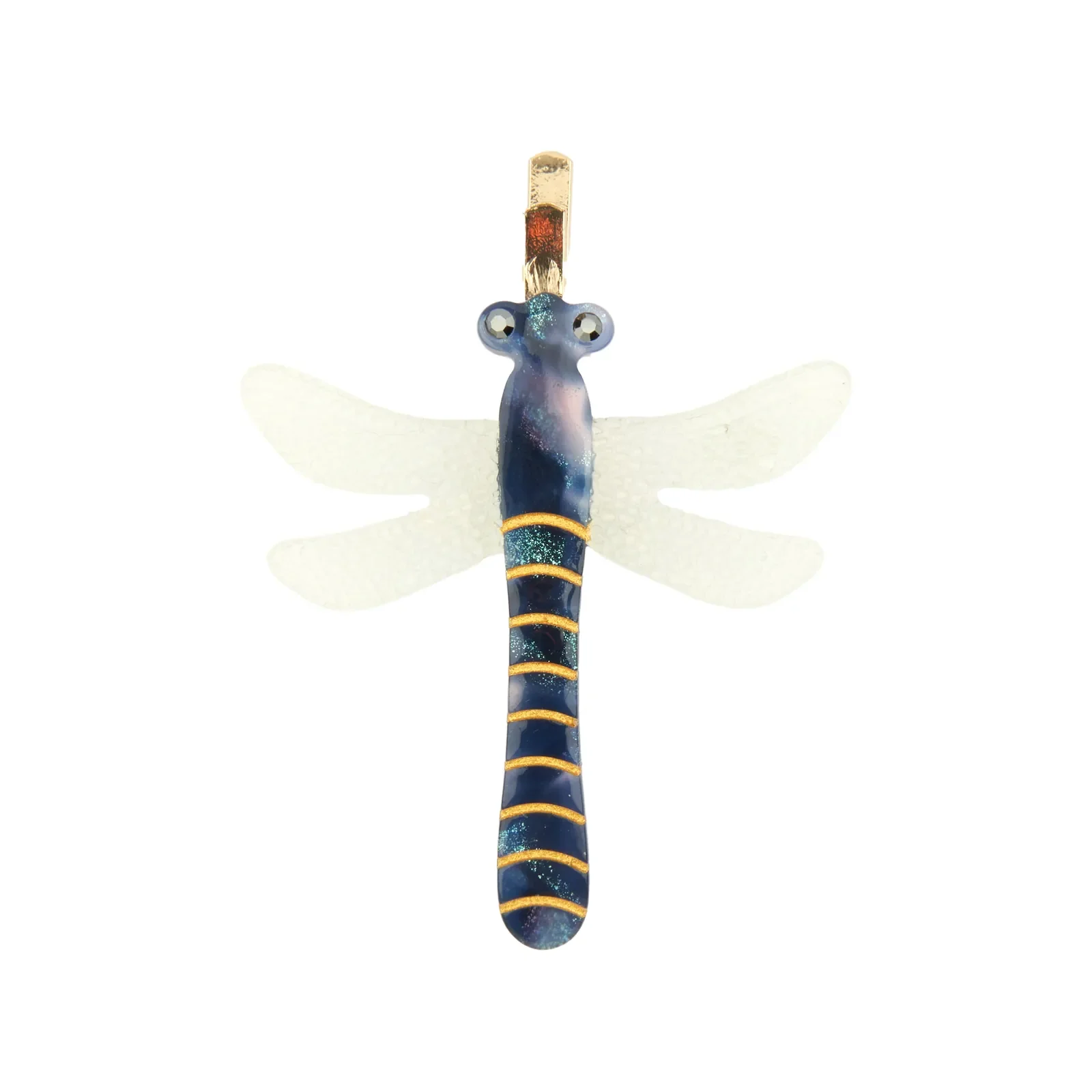 Coucou Suzette Dragonfly Barrette in glossy cellulose acetate, a graceful nature-inspired French hair clip curated by Goosebump.