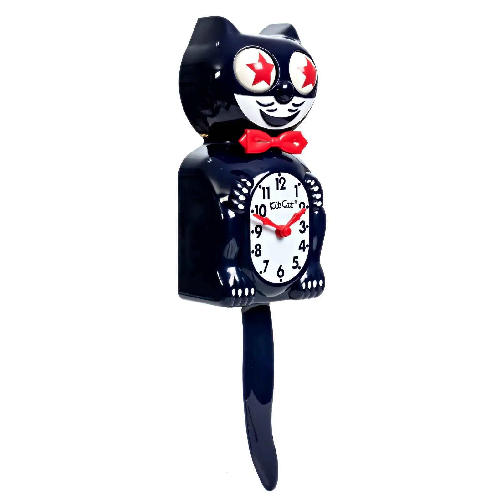 Kit-Cat Klock Old Glory Special Edition blue wall clock with red star eyes, red hands and commemorative red tail
