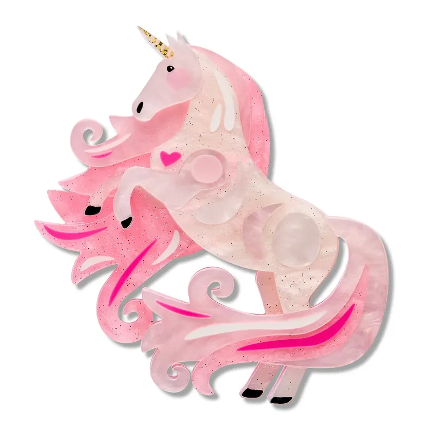 Erstwilder Magical Ally Brooch from the Pete Cromer Fairy Tales Part 2 collection, a colourful unicorn-inspired resin brooch for thoughtful gifting.
