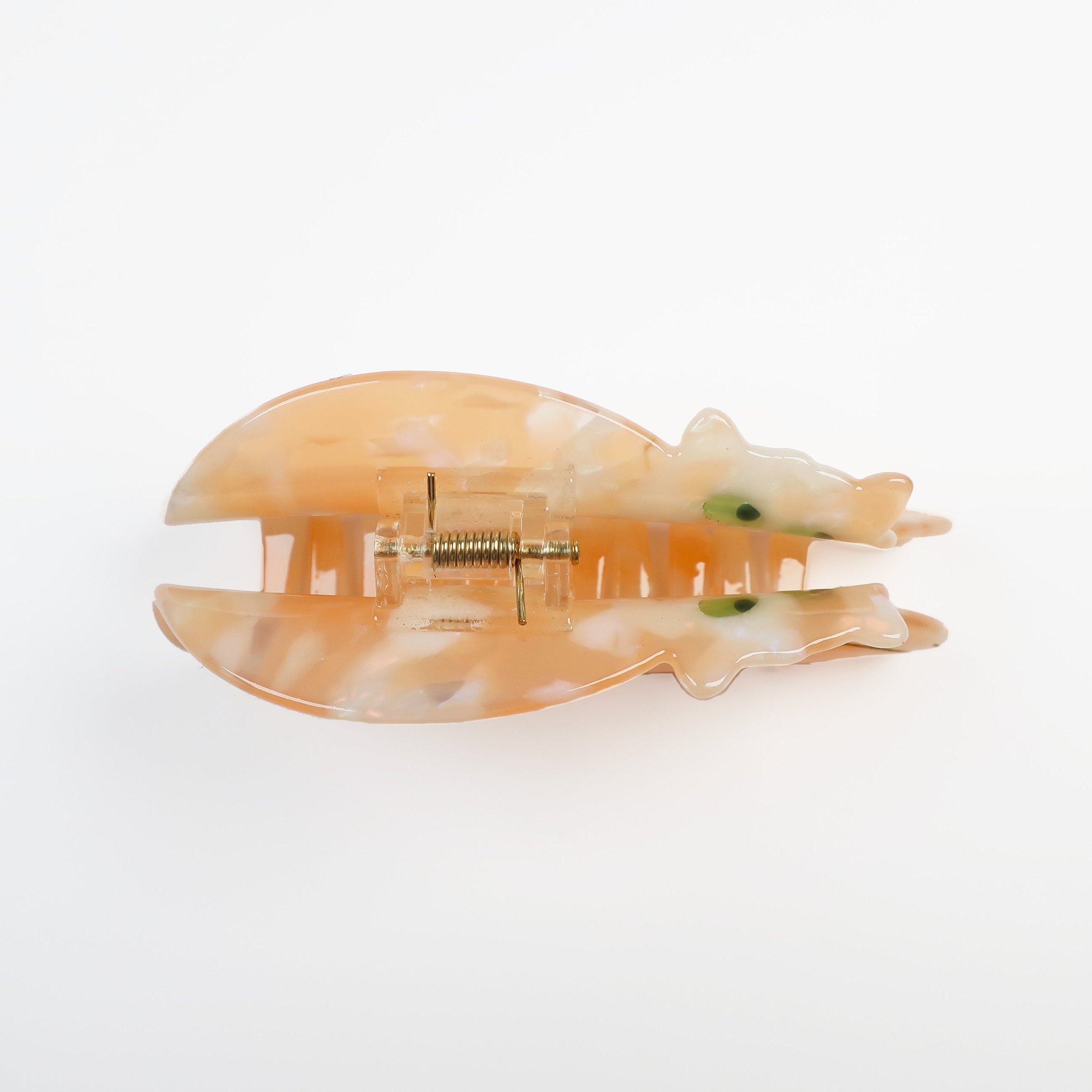 Coucou Suzette Ginger Cat Hair Claw in glossy cellulose acetate, a playful French cat hair accessory for cat lovers.