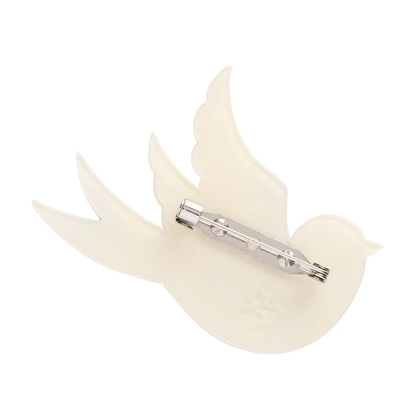 Erstwilder Fancie Jo Sparrow Brooch featuring a layered sparrow bird design with a lively, expressive look.