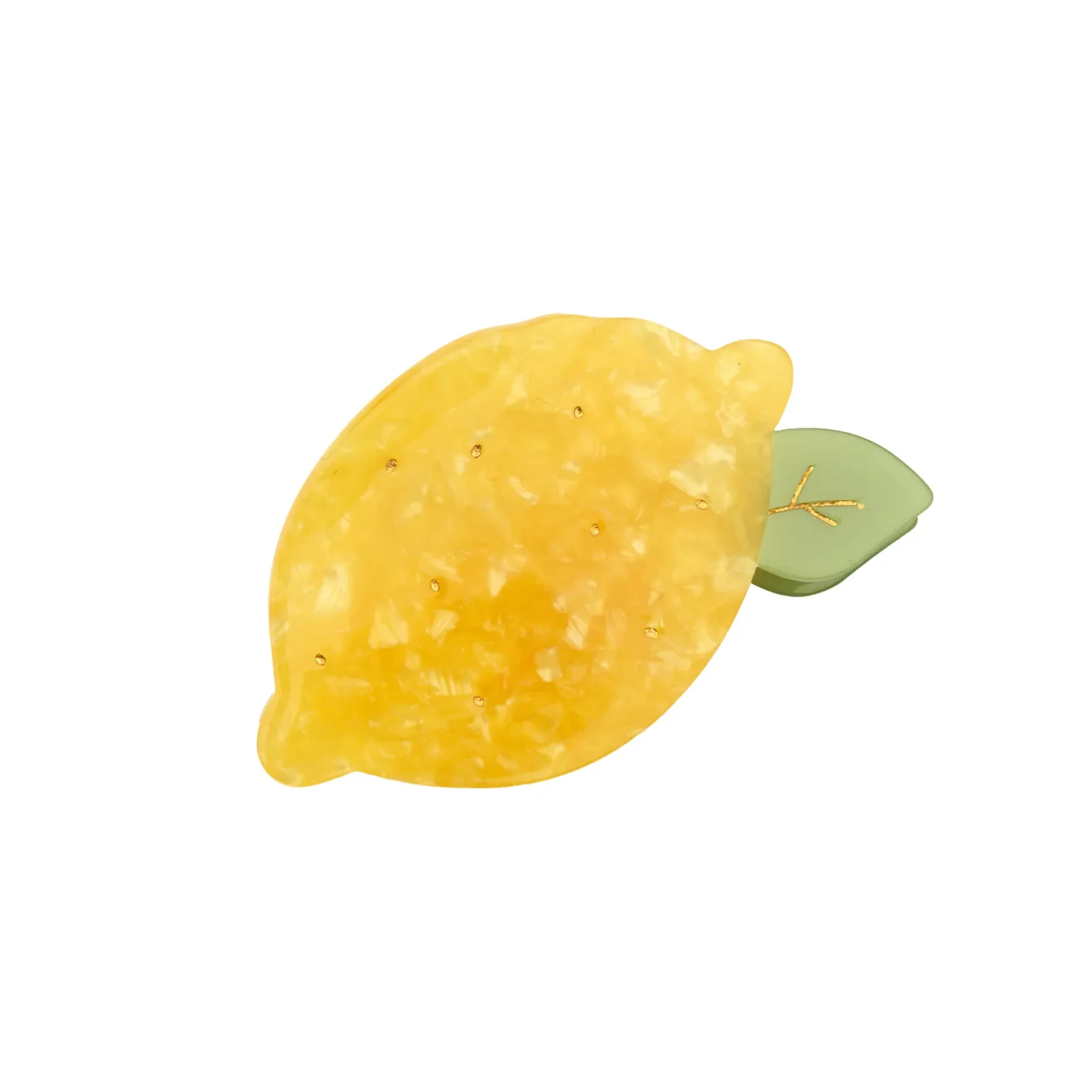 Coucou Suzette Lemon Hair Claw in glossy cellulose acetate, a cheerful French fruit-inspired hair accessory curated by Goosebump.