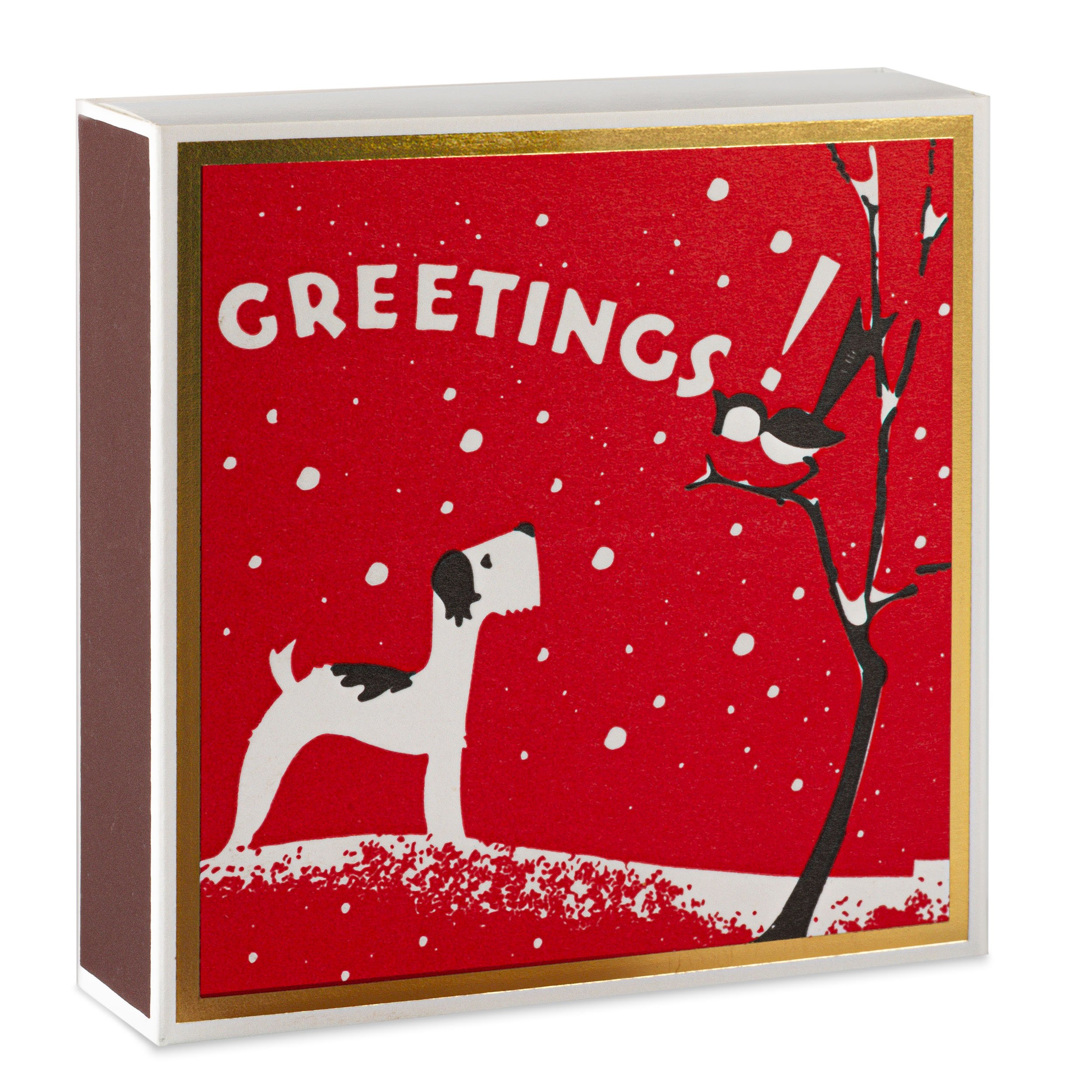 Winter Greetings! Matchbox by Archivist, featuring vintage Christmas design, available at Goosebump.live in Hong Kong