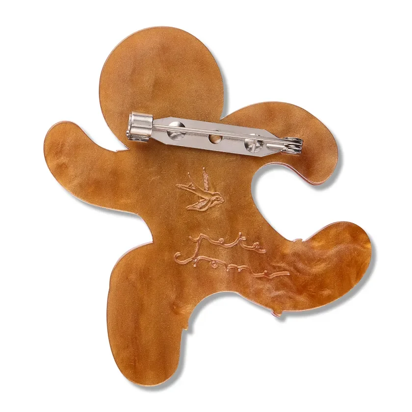 Erstwilder Catch Me If You Can Brooch from the Pete Cromer Fairy Tales Part 2 collection, a colourful gingerbread-inspired resin brooch for playful gifting.