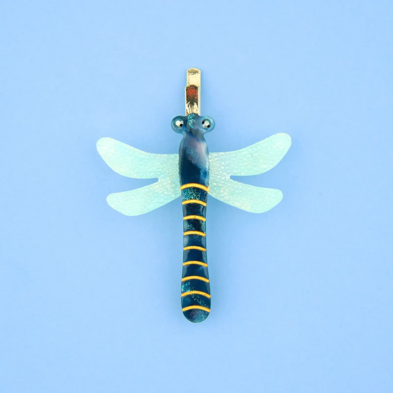 Coucou Suzette Dragonfly Barrette in glossy cellulose acetate, a graceful nature-inspired French hair clip curated by Goosebump.