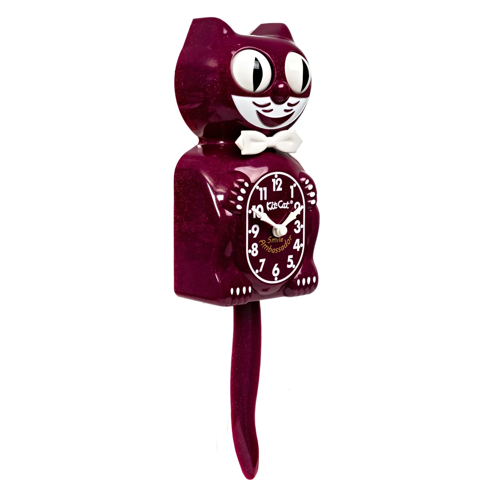 Kit-Cat Klock Smile Ambassador Ruby Red Special Edition wall clock with moving eyes, wagging tail and gold emblem