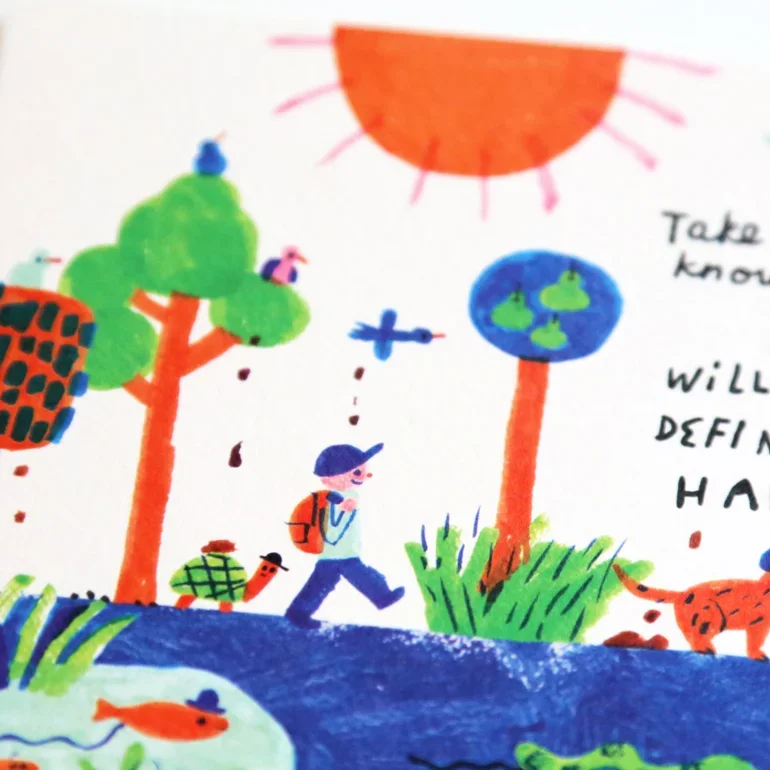 Traveller Poop Happens illustrated postcard by All Things Bright And Beautiful