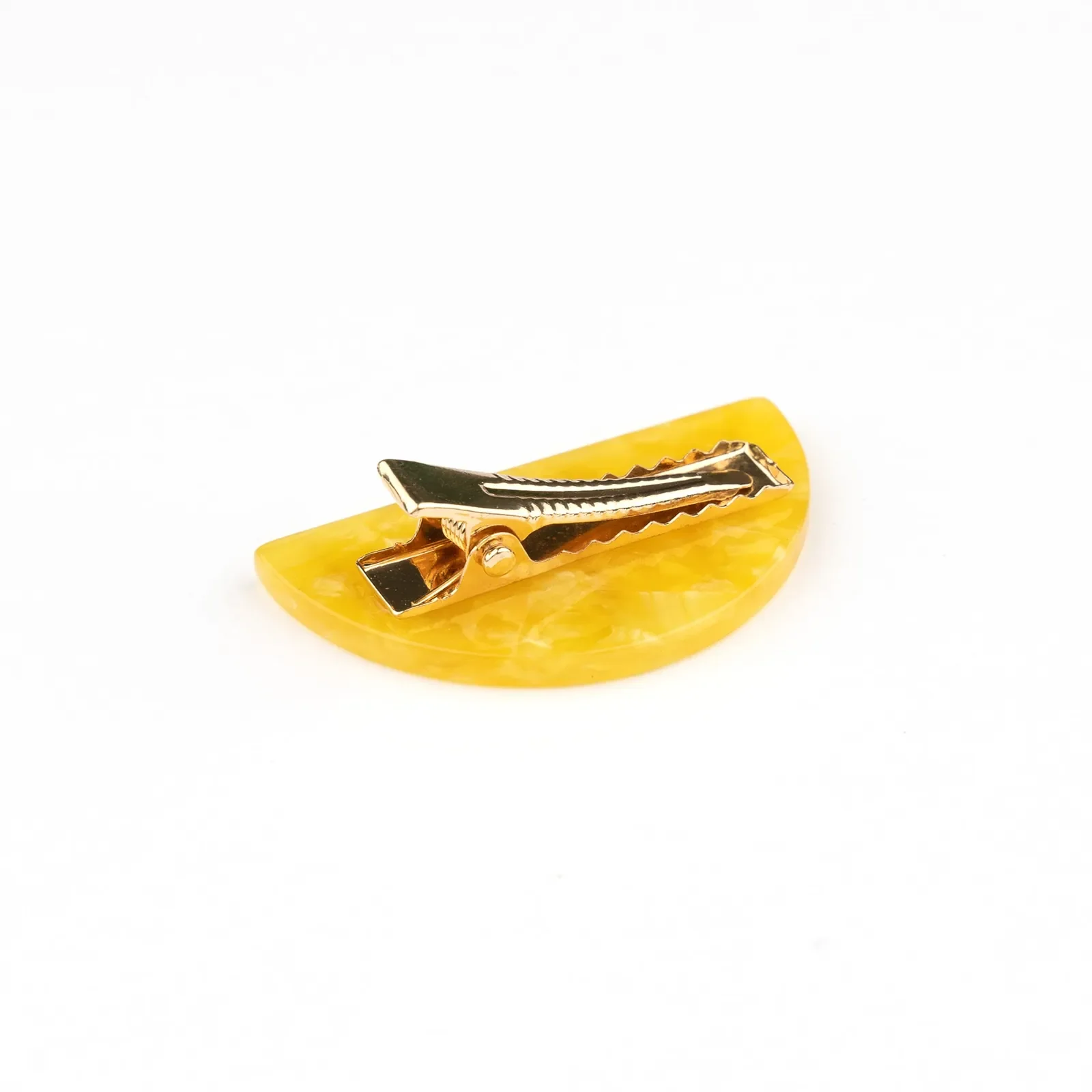 Coucou Suzette Lemon Barrette in glossy cellulose acetate, a playful French fruit-inspired hair clip curated by Goosebump.