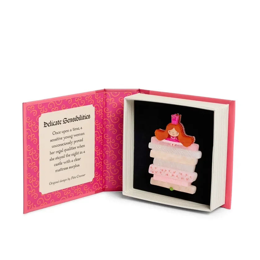 Erstwilder Delicate Sensibilities Brooch from the Pete Cromer Fairy Tales Part 2 collection, a colourful storybook-inspired resin brooch for thoughtful gifting.