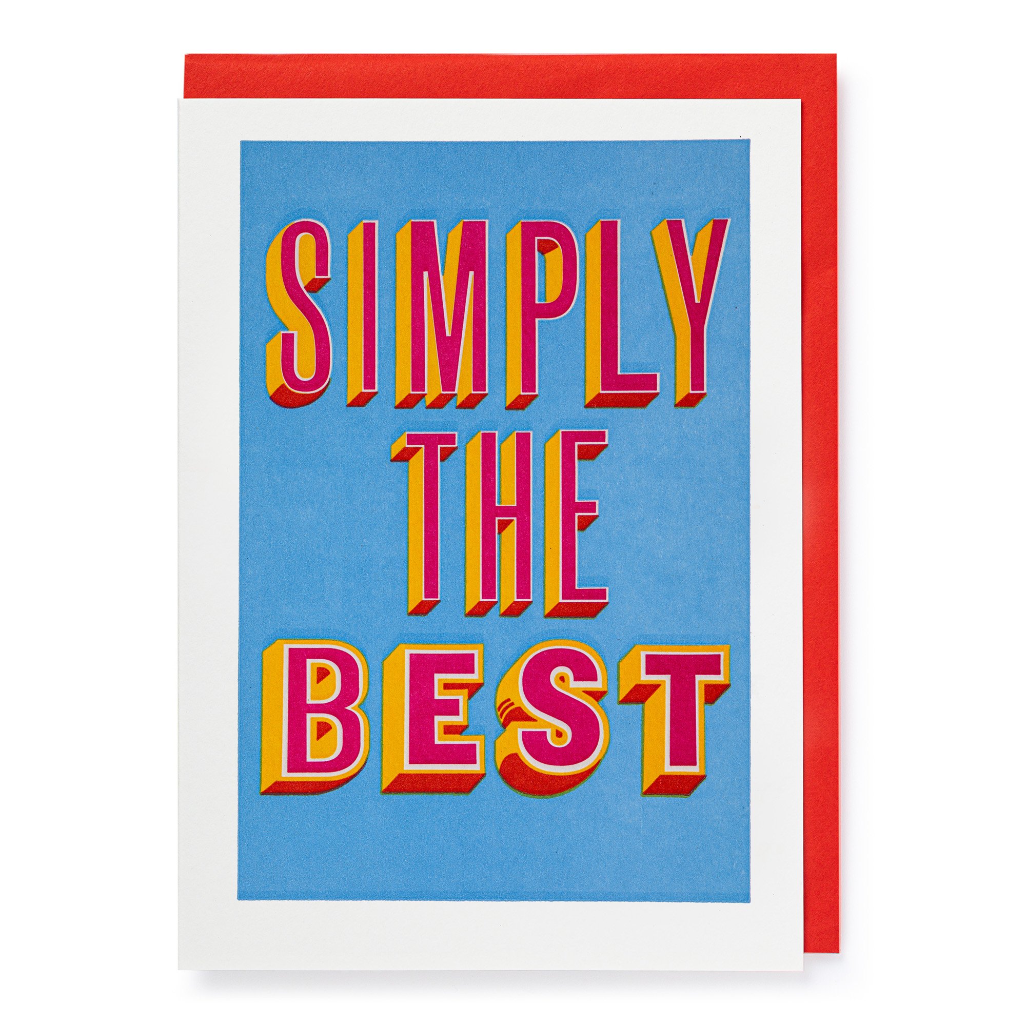 Simply The Best Greeting Card by Archivist, featuring typographic design, available at Goosebump.live in Hong Kong.