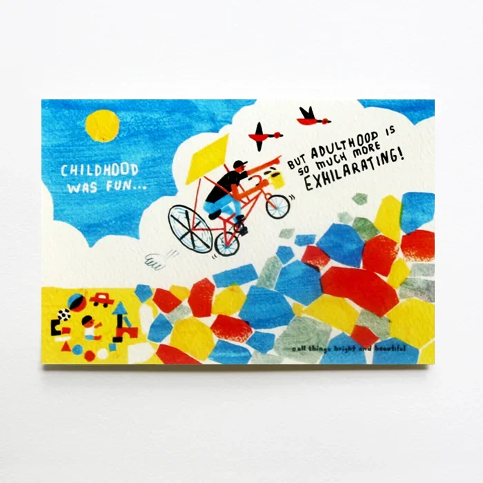 Traveller Adulthood illustrated postcard by All Things Bright And Beautiful