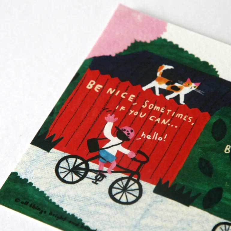 Traveller Kind illustrated postcard by All Things Bright And Beautiful