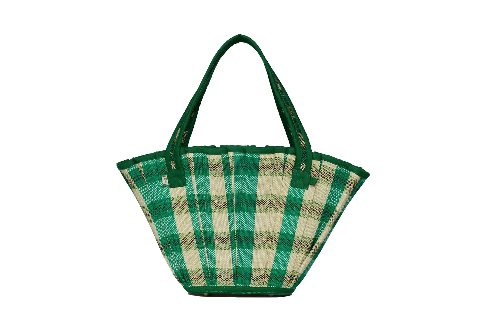 Lorna Murray Darwin Mini Tropez Tote front view in handwoven natural grass fibres.
