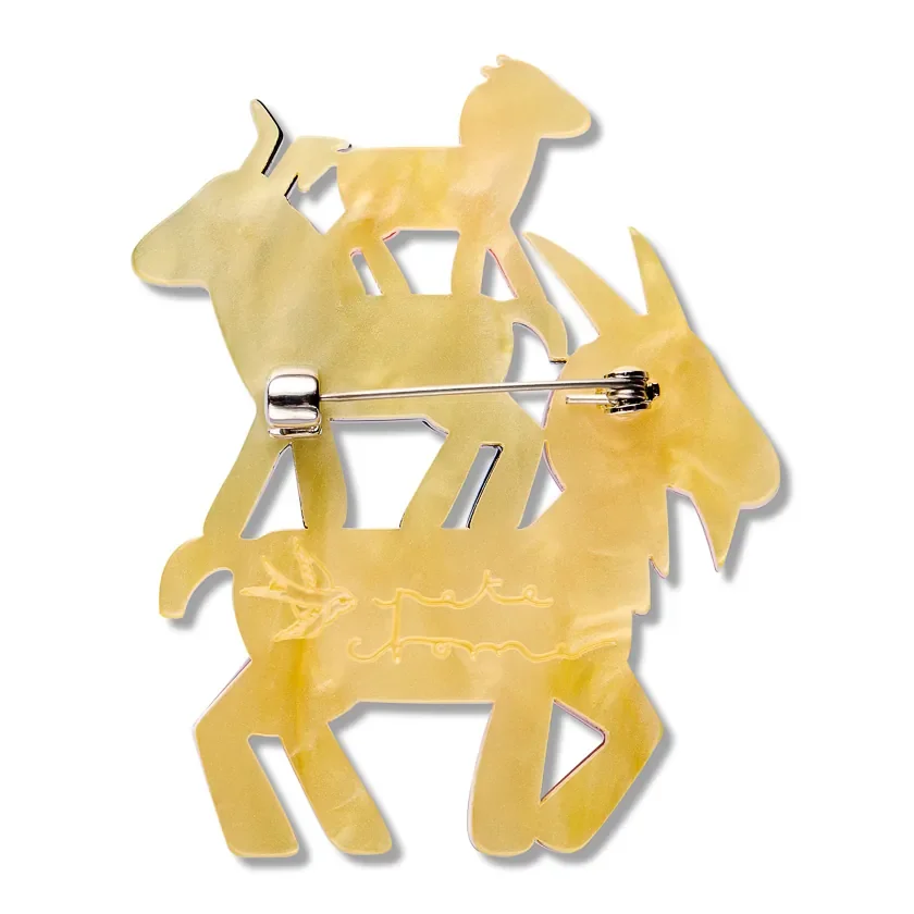 Erstwilder Goat Goals Brooch from the Pete Cromer Fairy Tales Part 2 collection, a colourful goat-inspired resin brooch for thoughtful gifting.