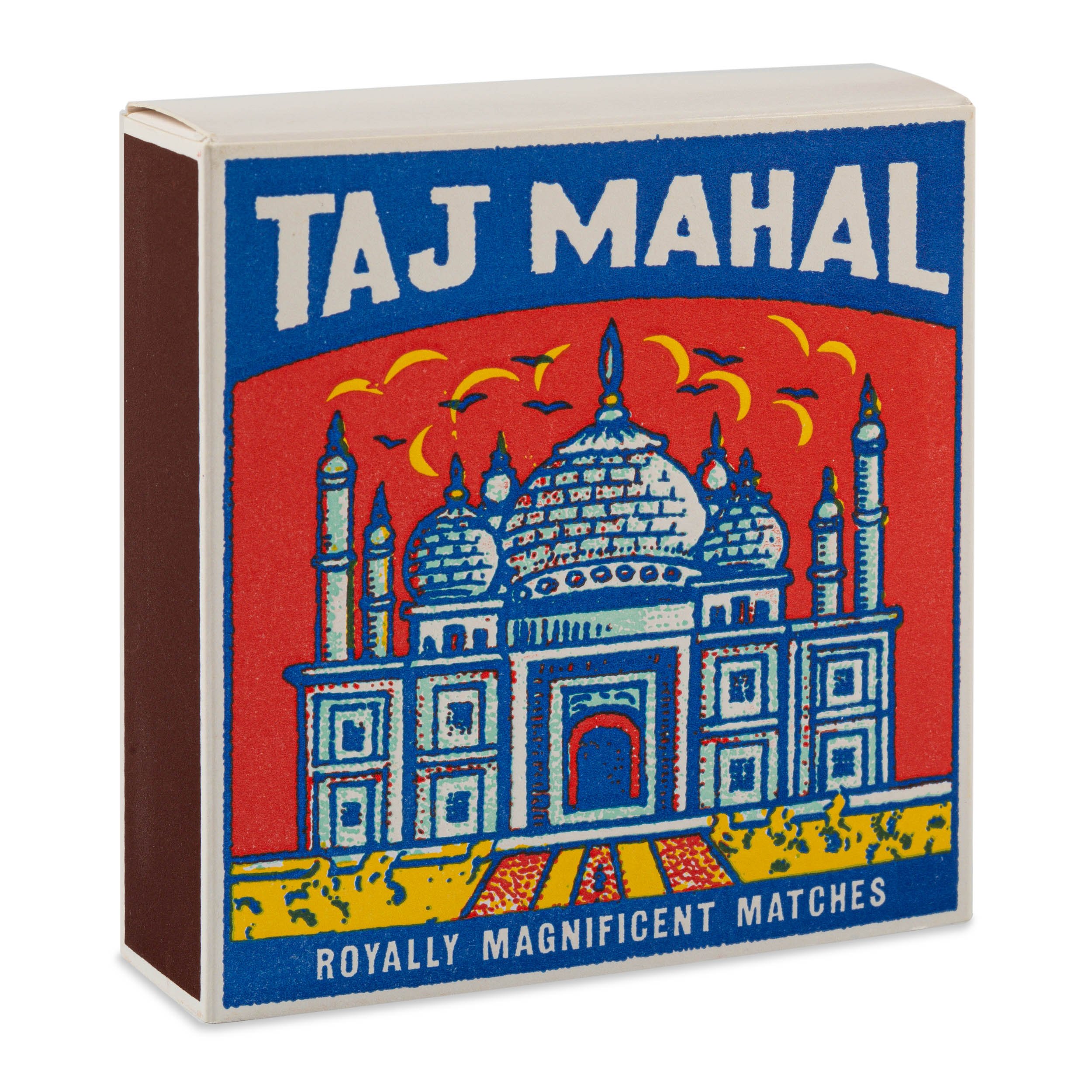 Taj Mahal Matchbox, vintage-inspired design, artistic matchbox available at Goosebump.live in Hong Kong.