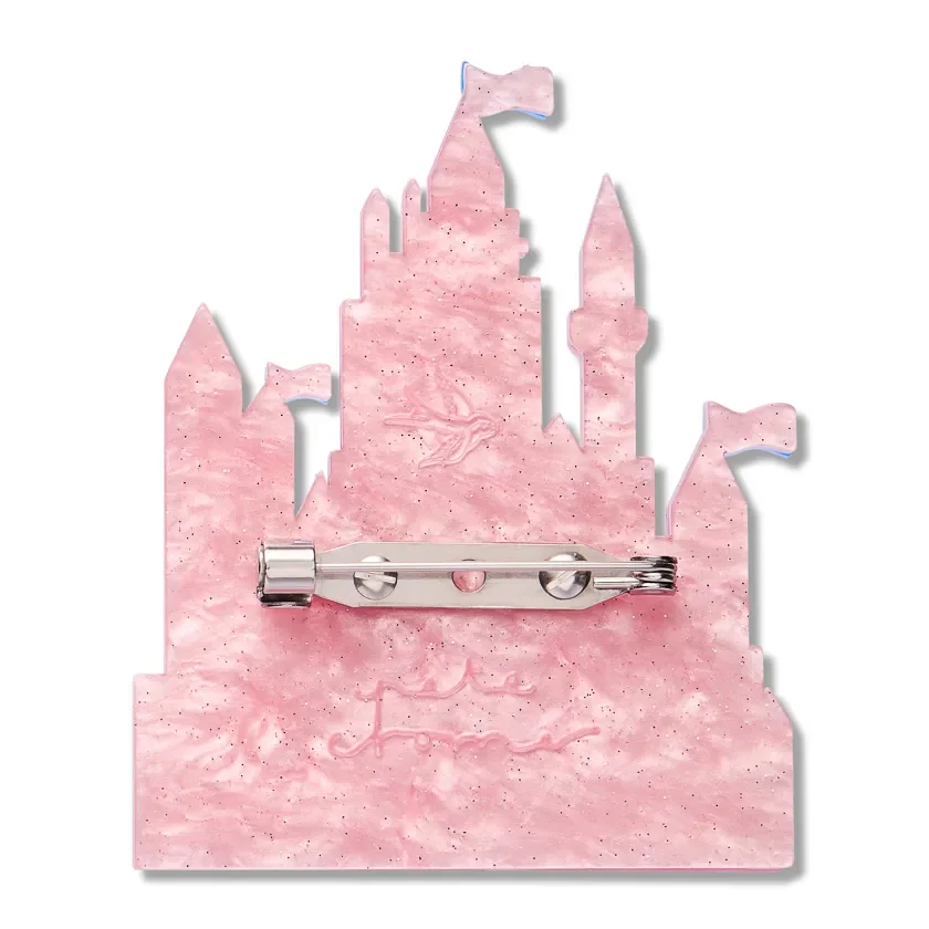 Erstwilder In a Land Far Away bonus brooch in pink and blue castle colourway from the Fairy Tales Part 2 collection