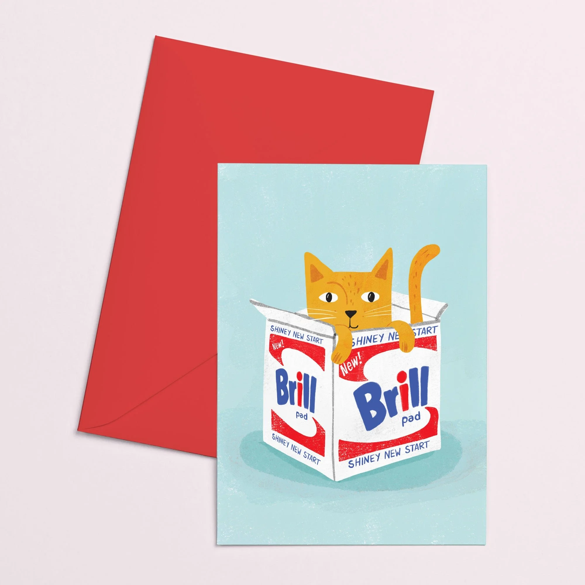 Brillo New Home Cat Card by NIASKI, colourful art-inspired new home greeting card and small gift for cat lovers at Goosebump Hong Kong