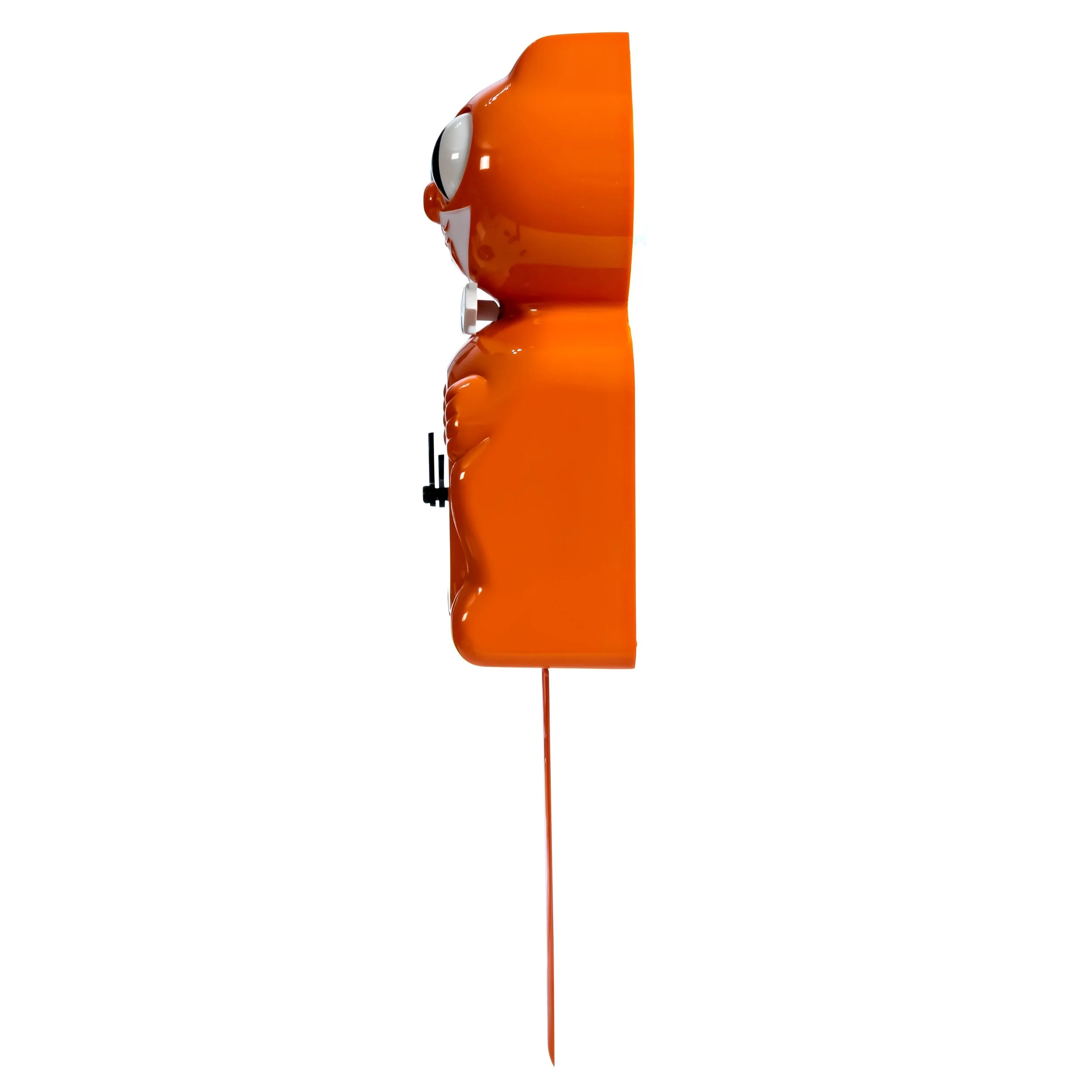Orange Harvest Kit-Cat Klock in glossy orange with black bow tie, moving eyes and wagging tail, available at Goosebump Hong Kong.