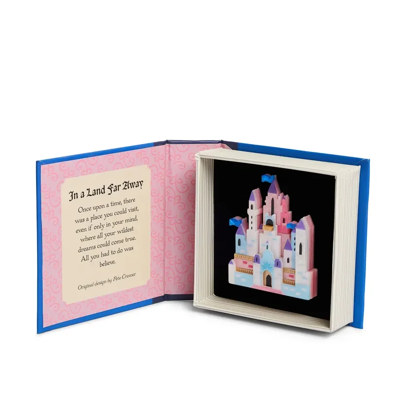 Erstwilder In a Land Far Away bonus brooch in pink and blue castle colourway from the Fairy Tales Part 2 collection