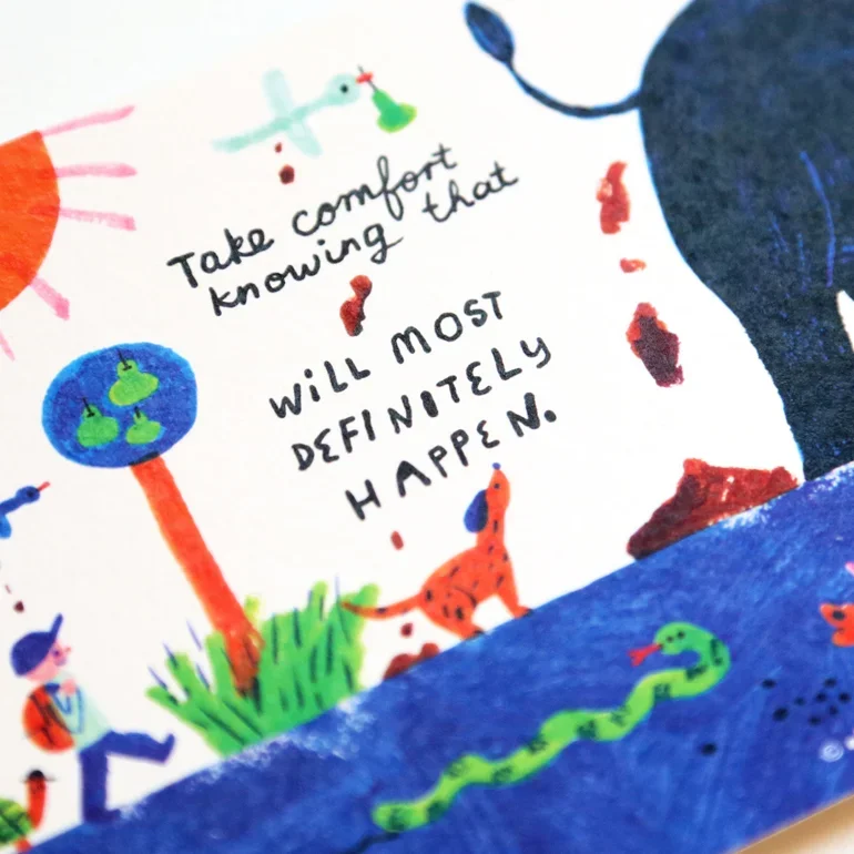 Traveller Poop Happens illustrated postcard by All Things Bright And Beautiful