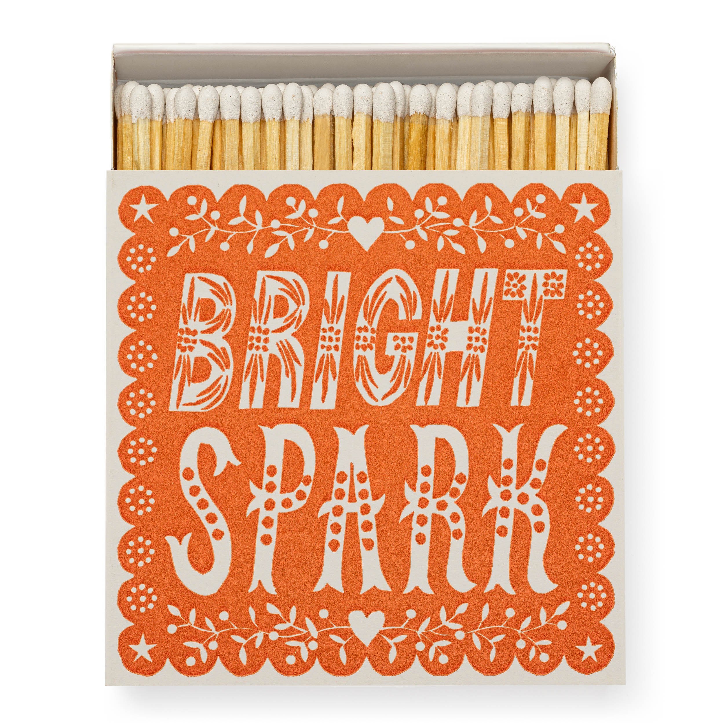 Bright Spark matchbox by Pressed & Folded, vibrant linocut design, artistic matchbox available at Goosebump.live in Hong Kong.