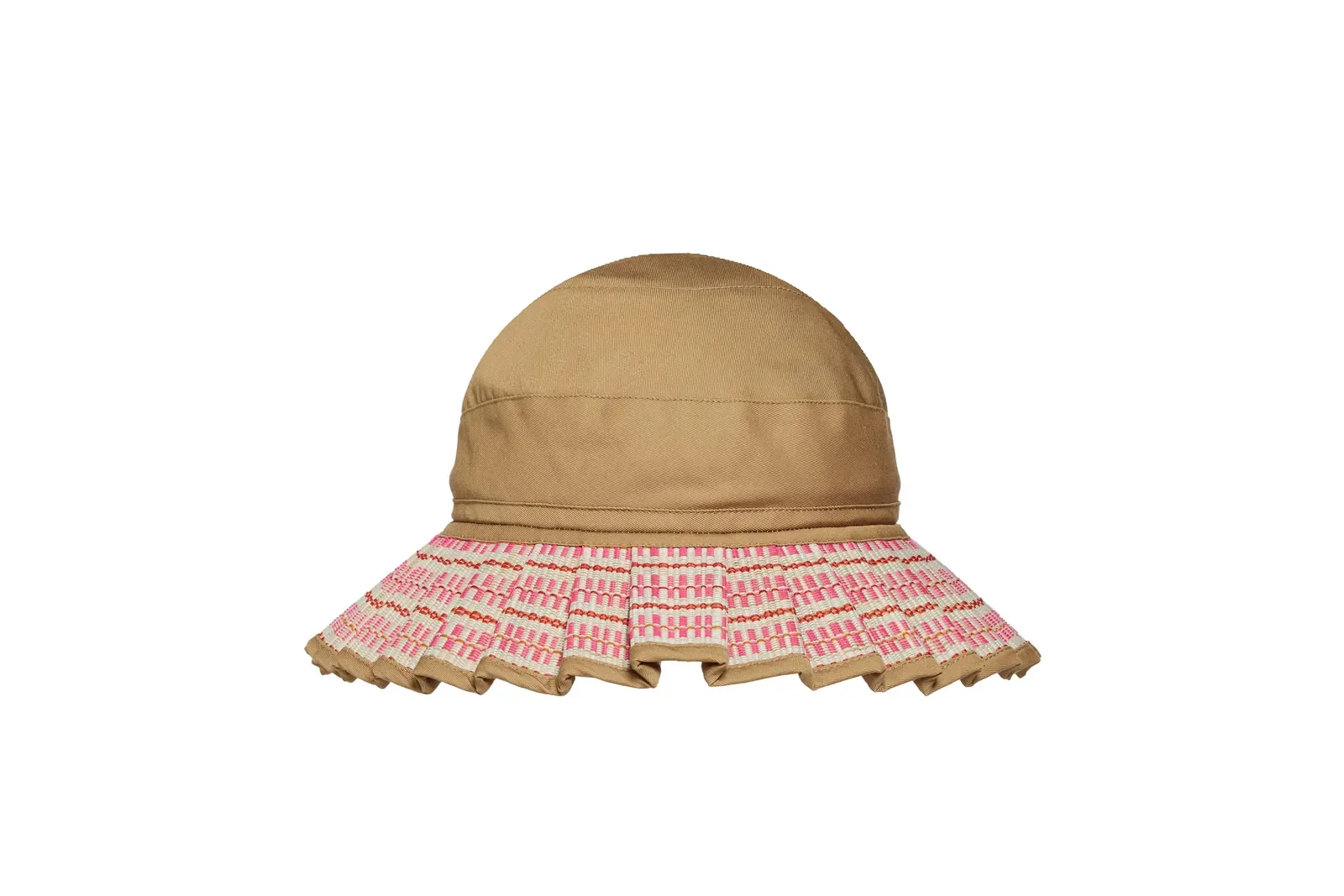 Front view of the Lorna Murray Bari Island Oasis Hat showcasing its handcrafted woven construction and pleated brim.