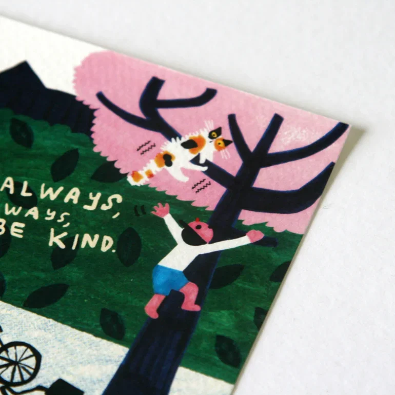 Traveller Kind illustrated postcard by All Things Bright And Beautiful