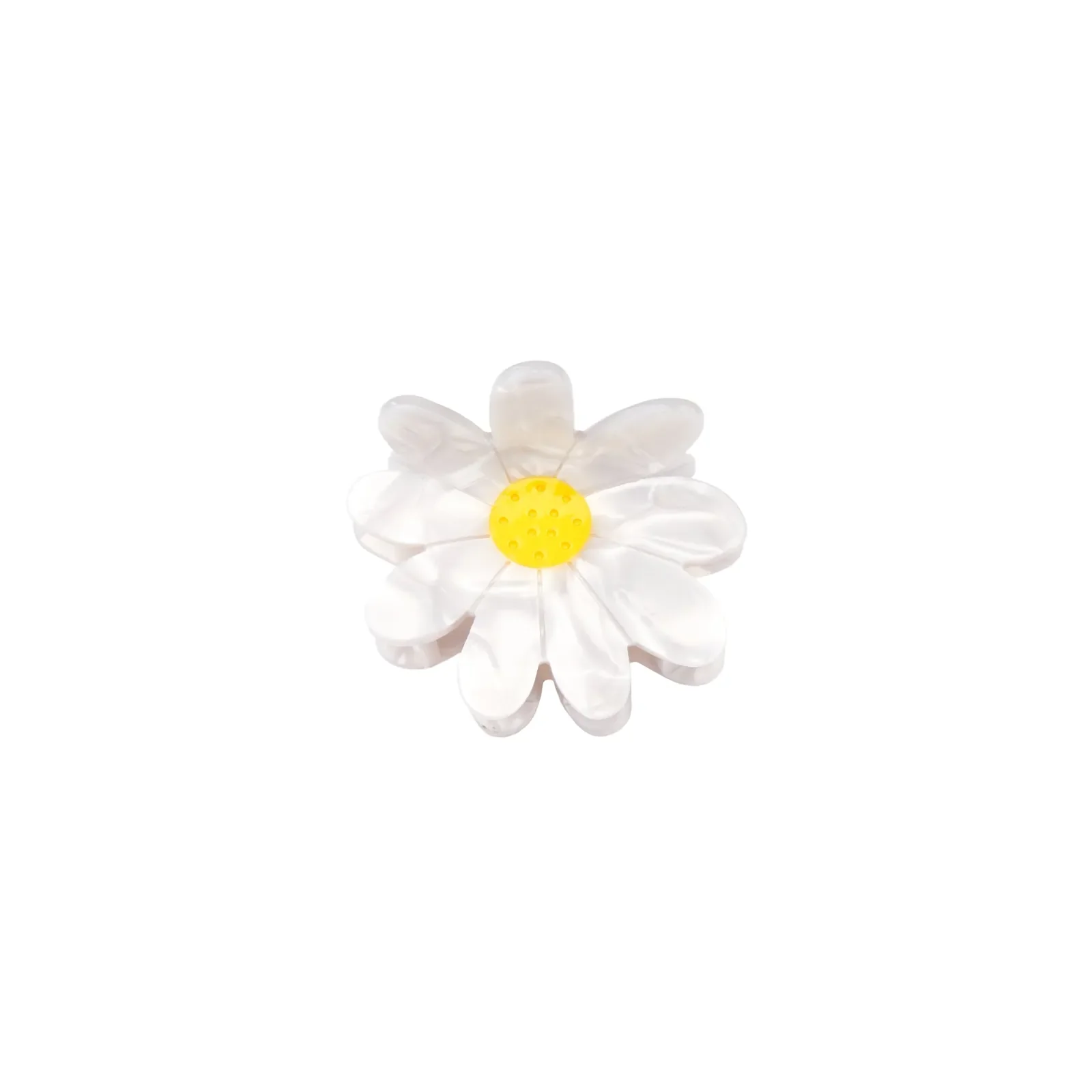 Coucou Suzette Daisy Hair Claw in glossy cellulose acetate, a sweet French flower hair accessory curated by Goosebump.