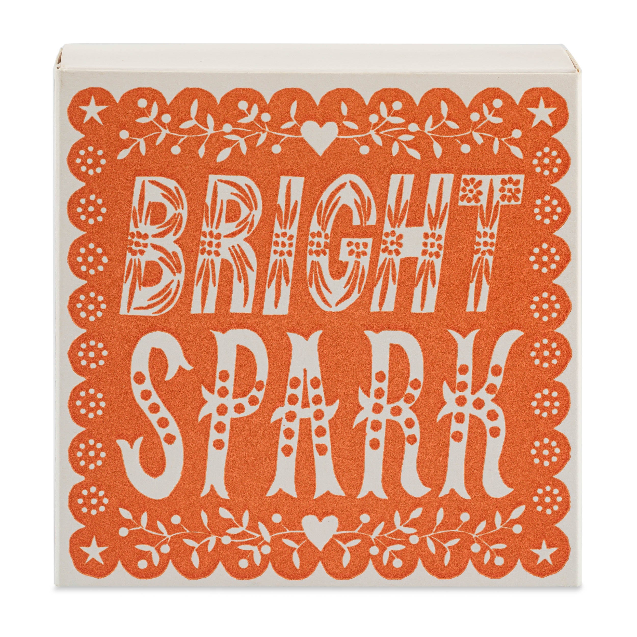 Bright Spark matchbox by Pressed & Folded, vibrant linocut design, artistic matchbox available at Goosebump.live in Hong Kong.
